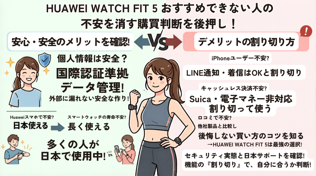 HUAWEI WATCH FIT 5 をおすすめできない人の不安を消す購買判断を後押し！
