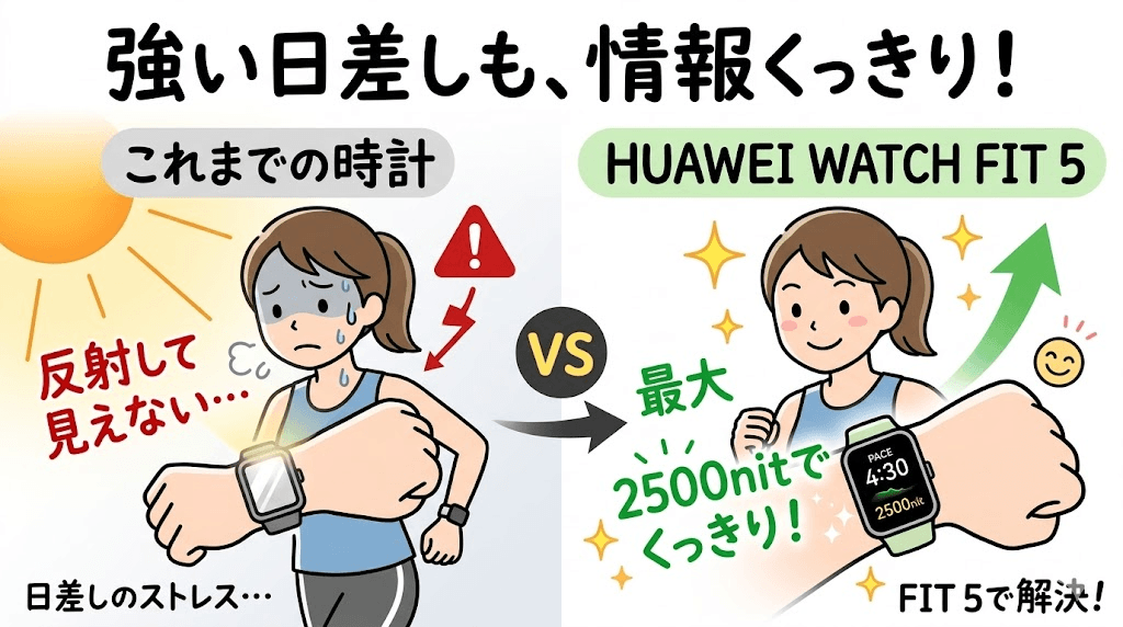 直射日光下（3000nit）での視認性の高さ