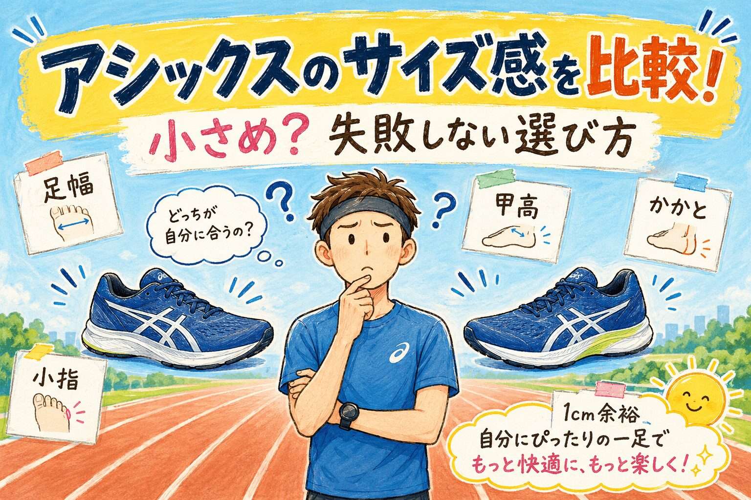 アシックス サイズ感は小さめ？公式情報で解説