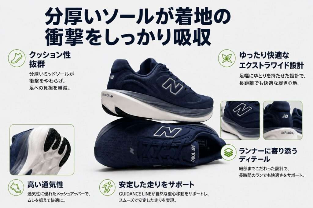 幅広ランニングシューズ 4E ニューバランス 1080v15 4E