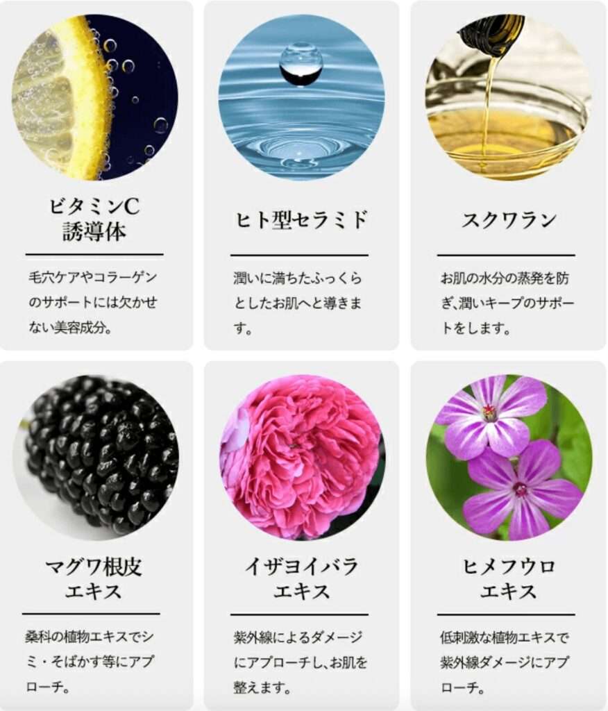 日焼け止めに含まれている保湿成分の例(nahls Veil)