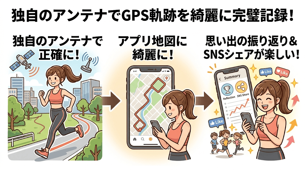 独自のアンテナがもたらすGPSトラッキングの精度