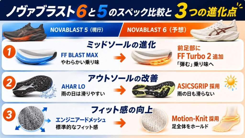 ノヴァブラスト6と5のスペック比較と3つの進化点