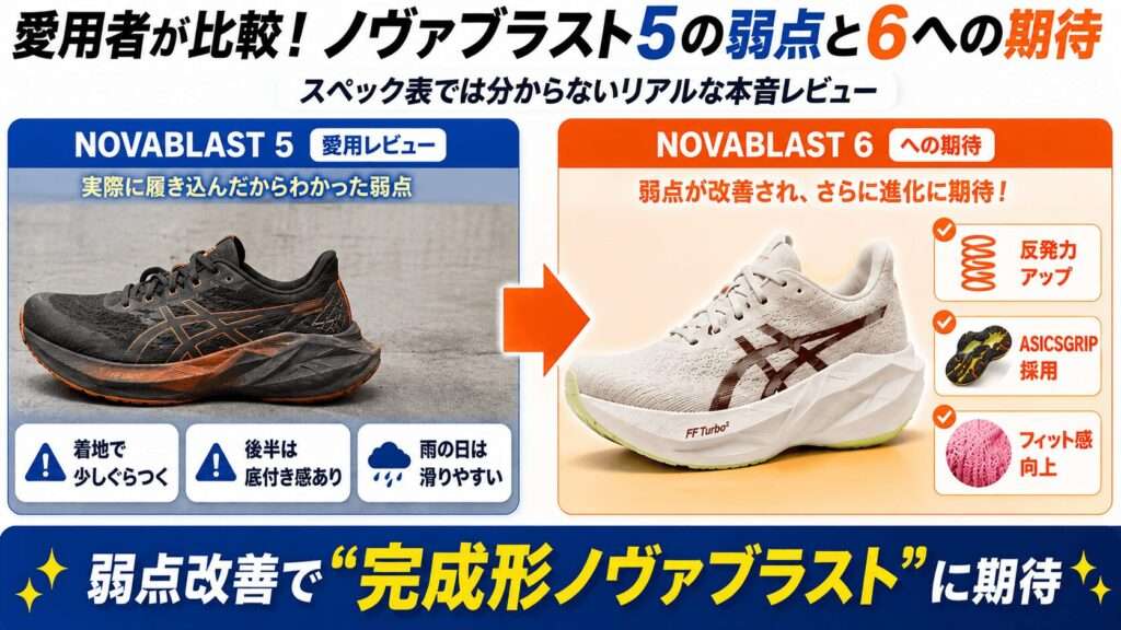 実際に履いたレビュー：ノヴァブラスト5のぐらつきと底付き感のリアル