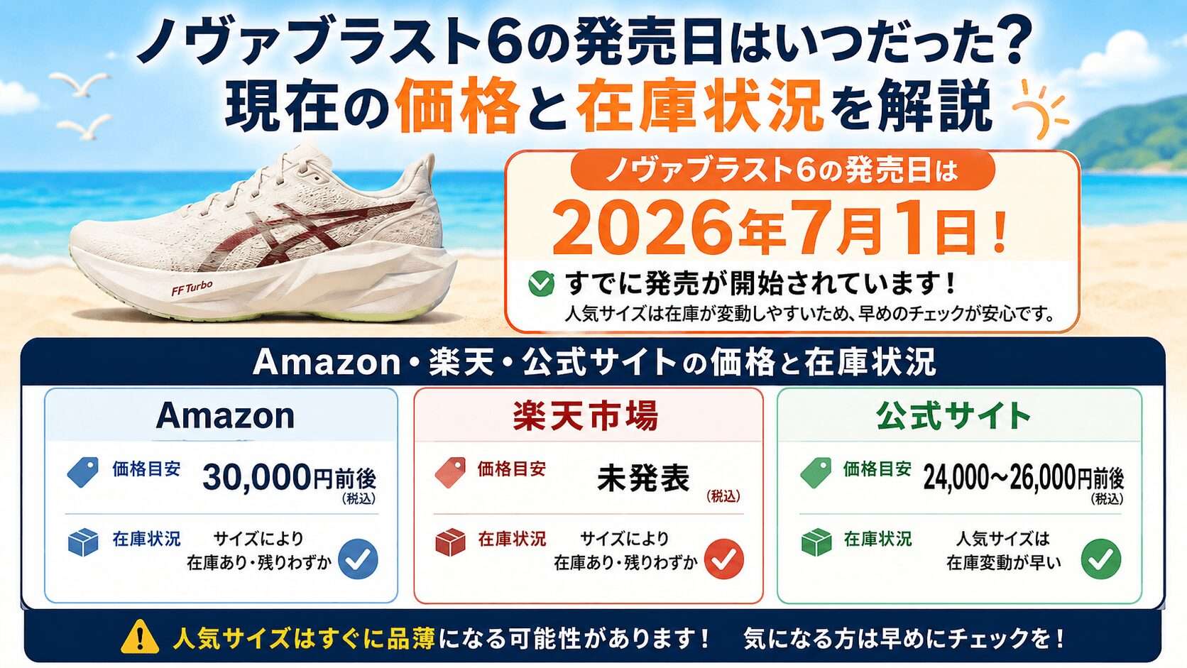 ノヴァブラスト6の発売日・価格・在庫を発売後に確認