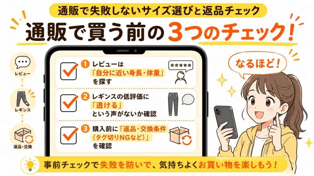 ランニングウェアを通販で失敗しないサイズ選びと返品チェック