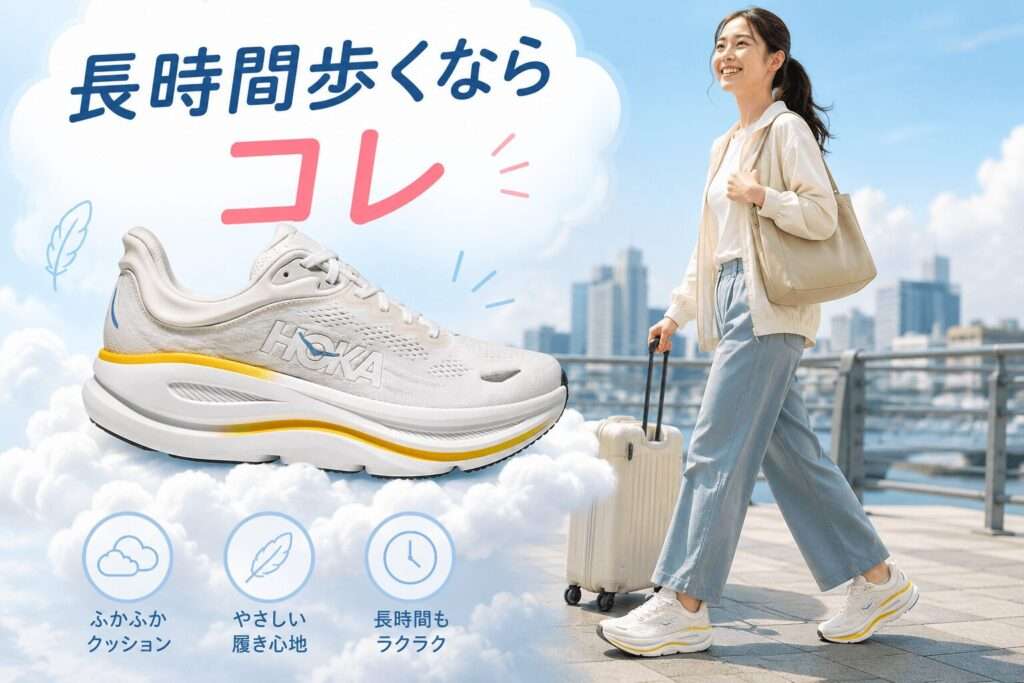 立ち仕事や旅行で足を楽にしたいならHOKA ボンダイ9
