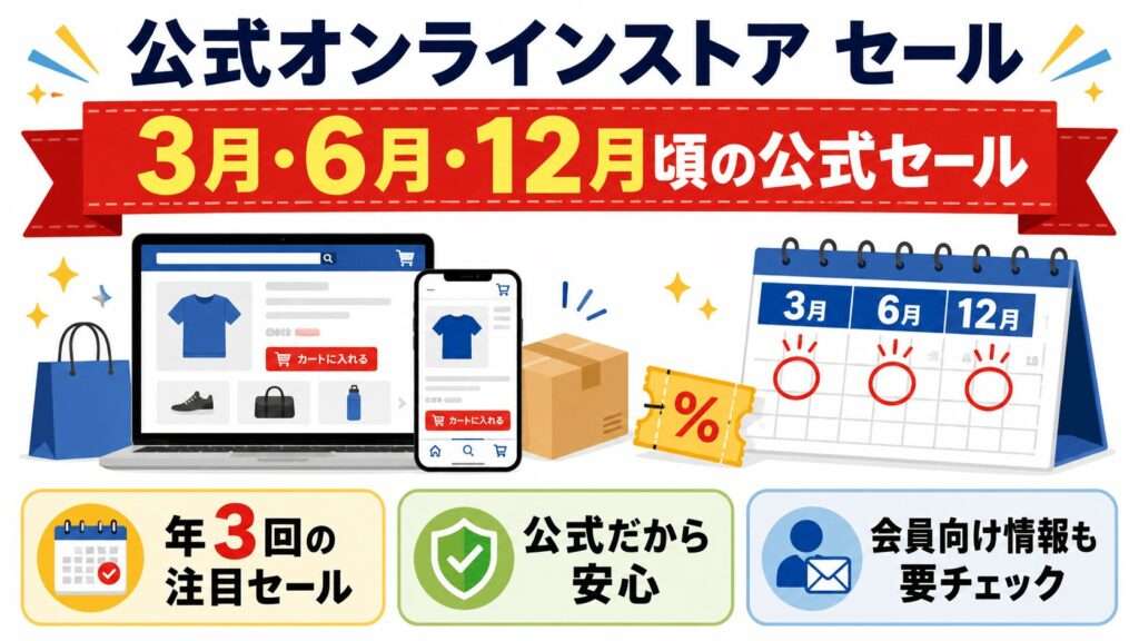公式オンラインストア セール:3月・6月・12月頃の公式セール