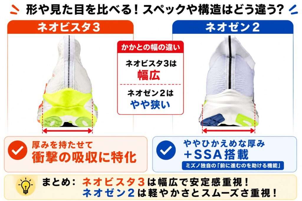 【形や見た目を比べる】スペックや構造はどう違う?