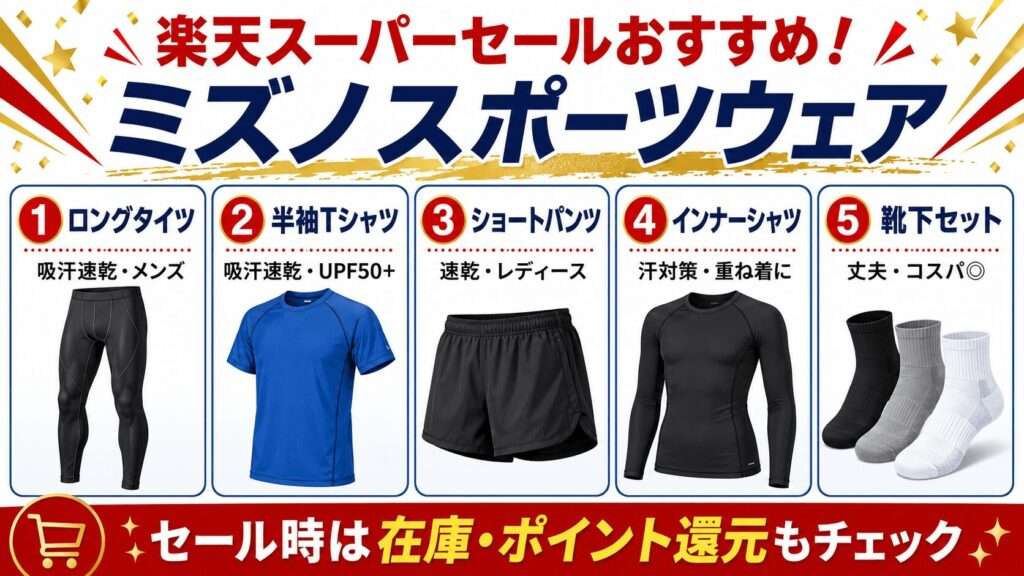 楽天スーパーセールおすすめミズノランニングウェア
