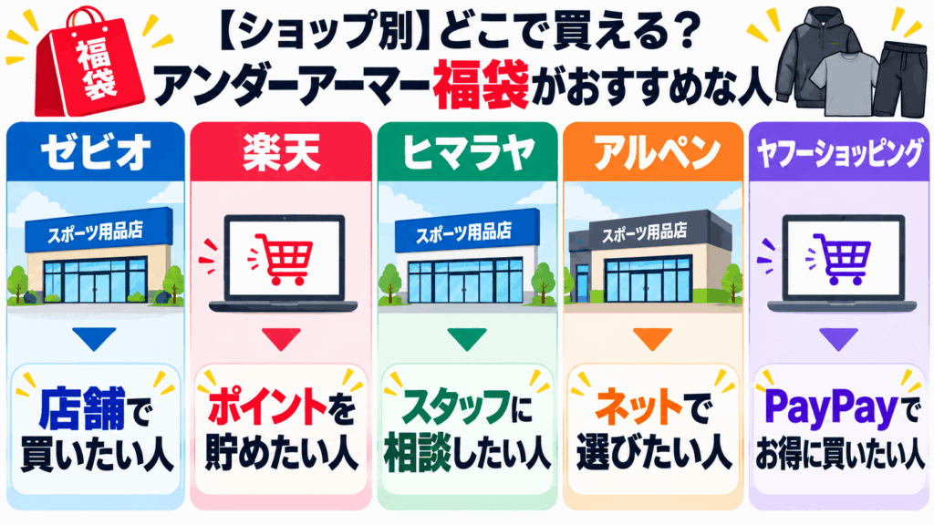 【ショップ別】どこで買える?アンダーアーマー福袋がおすすめな人